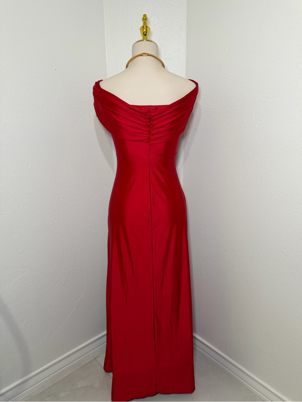 Red Off-Shoulder Evening Gown - Picture 2 of 2